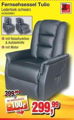 Möbelfundgrube Fernsehsessel Tulio Lederlook schwarz Angebot
