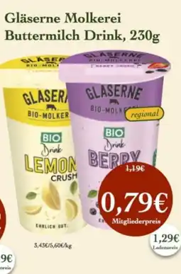 LPG Biomarkt Gläserne Molkerei Buttermilch Drink Angebot