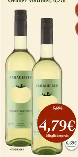 LPG Biomarkt PARADEISER GRÜNER VELTLINER Angebot