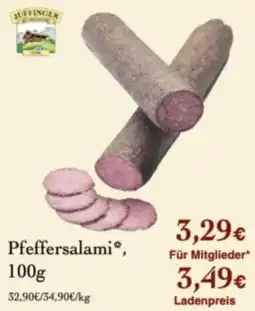LPG Biomarkt Juffinger Pfeffersalami* Angebot