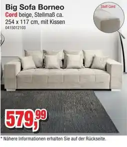 Möbelfundgrube Big Sofa Borneo Cord Angebot