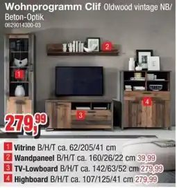 Möbelfundgrube Wohnprogramm Clif Oldwood vintage NB/Beton-Optik Angebot