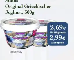 LPG Biomarkt Minos Original Griechischer Joghurt Angebot