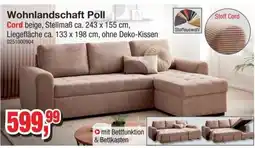 Möbelfundgrube Wohnlandschaft Poll Cord beige Angebot