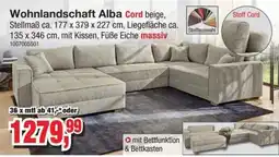 Möbelfundgrube Wohnlandschaft Alba Cord beige Angebot