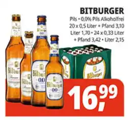 Hörl Getränke BITBURGER Pils • 0,0% Pils Alkoholfrei Angebot