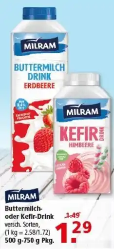 Multi Markt Milram Buttermilch- oder Kefir-Drink Angebot