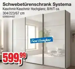 Möbelfundgrube Schwebetürenschrank Systema Kaschmir/Kaschmir Hochglanz Angebot