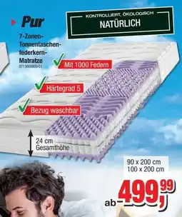 Möbelfundgrube Pur 7-Zonen-Tonnentaschenfederkern-Matratze Angebot