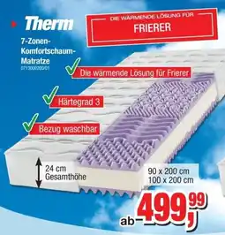 Möbelfundgrube Therm 7-Zonen-Komfortschaum-Matratze Angebot