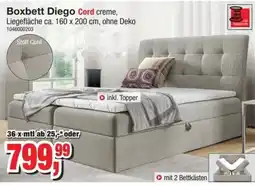 Möbelfundgrube Boxbett Diego Cord creme Angebot