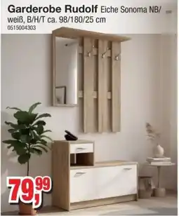 Möbelfundgrube Garderobe Rudolf Eiche Sonoma NB/weiß Angebot