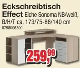 Möbelfundgrube Eckschreibtisch Effect Eiche Sonoma NB/weiß Angebot