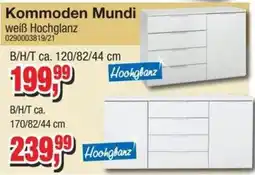 Möbelfundgrube Kommoden Mundi weiB Hochglanz Angebot