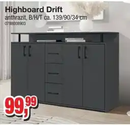 Möbelfundgrube Highboard Drift anthrazit Angebot