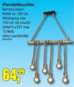 Möbelfundgrube Pendelleuchte Bambus braun Angebot