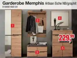 Möbelfundgrube Garderobe Memphis Artisan Eiche NB/graphit Angebot