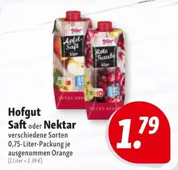 Nah & Frisch Hofgut Saft oder Nektar Angebot