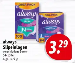 Nah & Frisch always Slipeinlagen Angebot