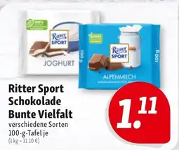 Nah & Frisch Ritter Sport Schokolade Bunte Vielfalt Angebot
