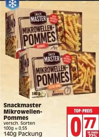 Edeka Snackmaster Mikrowellen Pommes 140g Angebot