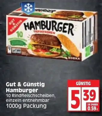 Edeka Gut & Günstig Hamburger 1000g Angebot