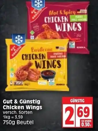 Edeka Gut & Günstig Chicken Wings 750g Beutel Angebot