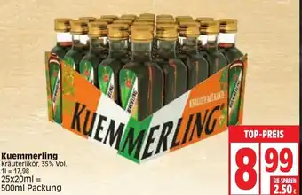 Edeka Kuemmerling Kräuterlikör 25x20ml Angebot