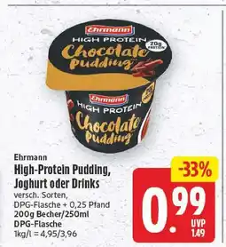 E-Center Ehrmann high-protein pudding Angebot