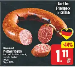 E-Center Bauergut mettwurst grob Angebot