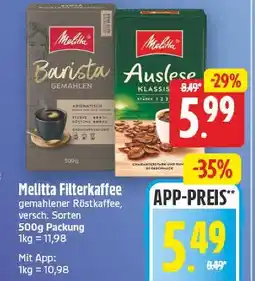 E-Center Melitta filterkaffee Angebot