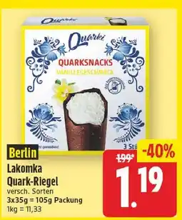 E-Center Berlin lakomka quark-riegel Angebot