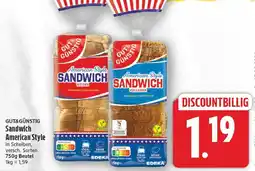 E-Center Gut&günstig sandwich american style in scheiben Angebot