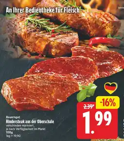 E-Center Bauerngut rindersteak aus der oberschale Angebot