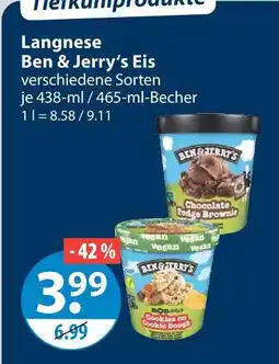 V Markt Langnese ben & jerry's eis Angebot