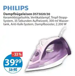 V Markt Philips dampfbügeleisen dst5020/30 Angebot