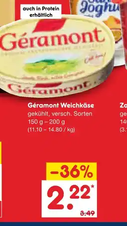 Netto Marken-Discount Géramont weichkäse Angebot