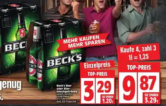 Edeka Beck's Bier oder Biermischgetränke 6x0,33L Angebot