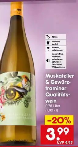 Netto Marken-Discount Muskateller & gewürztraminer qualitätswein Angebot