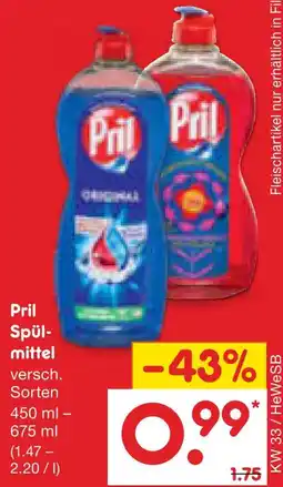 Netto Marken-Discount Pril spülmittel Angebot