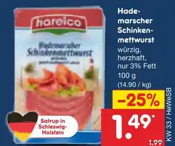 Netto Marken-Discount Haraldo hademarscher schinkenmettwurst Angebot