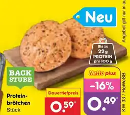 Netto Marken-Discount Back stube protein-brötchen Angebot