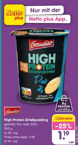 Netto Marken-Discount High protein grießpudding Angebot