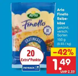 Netto Marken-Discount Arla finello reibekäse Angebot
