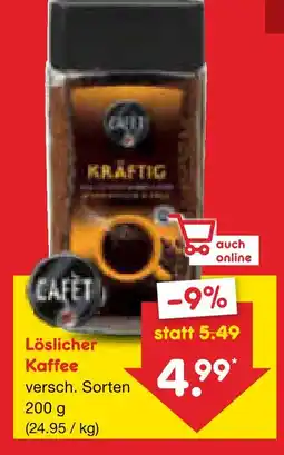 Netto Marken-Discount Cafet löslicher kaffee Angebot