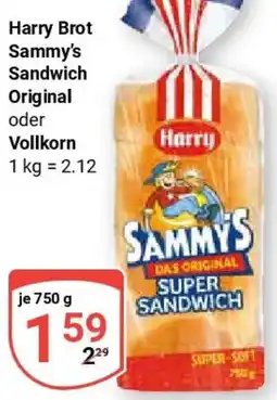 Globus Harry Brot Sammy's Sandwich Original oder Vollkorn Angebot