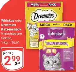 Globus Whiskas oder Dreamies Katzensnack Angebot
