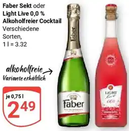 Globus Faber Sekt oder Light Live 0,0 % Alkoholfreier Cocktail Angebot