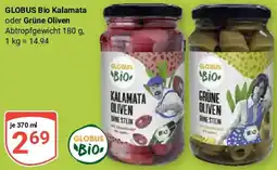 Globus GLOBUS Bio Kalamata oder Grüne Oliven Angebot