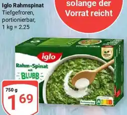 Globus Iglo Rahmspinat Angebot